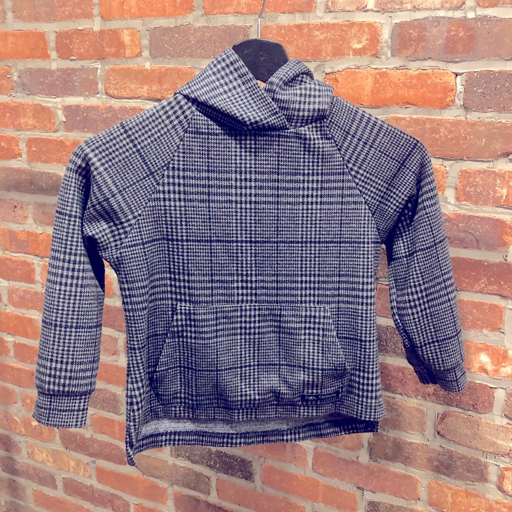 ZARA KIDS/GIRL HOUNDSTOOTH GREY/SILVER SWEATSHIRT